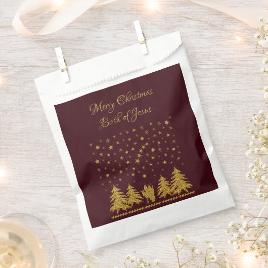 宗教的なクリスマスヴァージンマリア，聖ヨセフ，イエス フェイバーバッグ (クリップ留めされた状態)