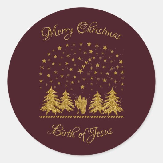 宗教的なクリスマスヴァージンマリア,聖ヨセフ,イエス ラウンドシール (正面)