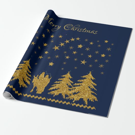 宗教的なクリスマスヴァージンマリア,聖ヨセフ,イエス ラッピングペーパー (アンロールド)