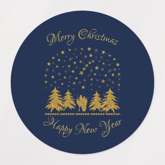 宗教的なクリスマスヴァージンマリア，聖ヨセフ，イエス ラベル (デザイン1)