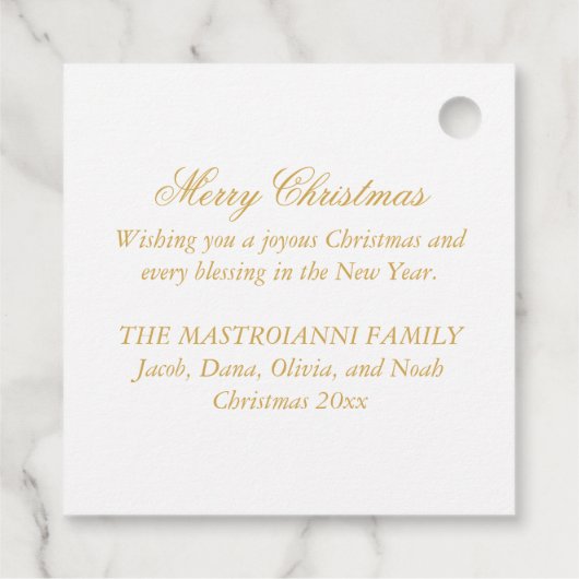 宗教的なクリスマスヴァージンメアリー&イエズスギフトラベル フェイバータグ (裏面)