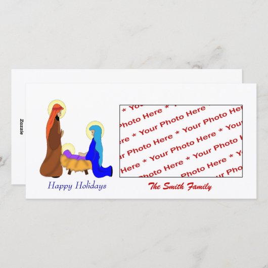 宗教的なクリスマス出生の写真カード シーズンカード (正面/裏面)