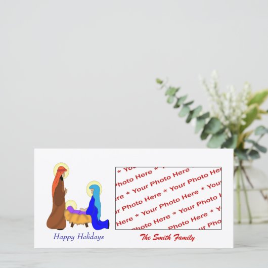 宗教的なクリスマス出生の写真カード シーズンカード (スタンド正面)