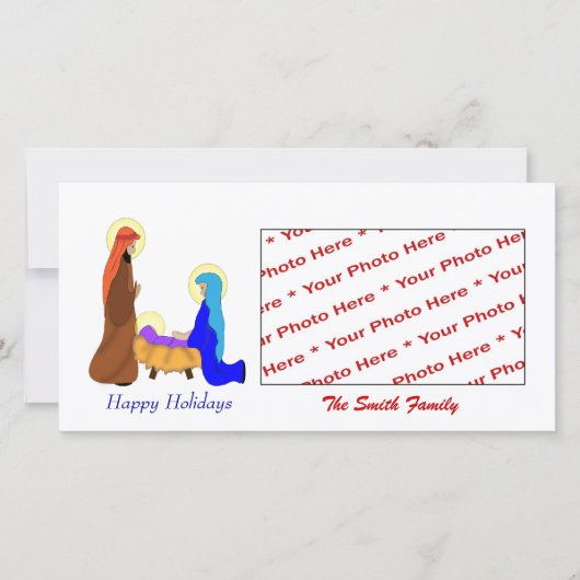 宗教的なクリスマス出生の写真カード シーズンカード (正面)