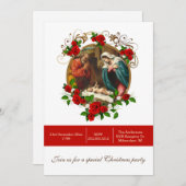 宗教的なクリスマス出生イエスパーティー 招待状 (正面/裏面)