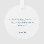 宗教的なクリスマス出生シーンと聖なる書物、 経典 オーナメント (裏面)