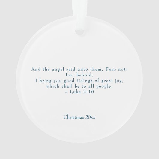 宗教的なクリスマス出生シーンと聖なる書物、 経典 オーナメント (裏面)