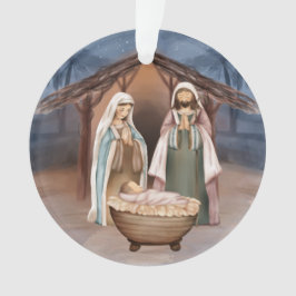 宗教的なクリスマス出生シーンと聖なる書物、 経典 オーナメント