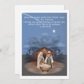 宗教的なクリスマス出生シーンと聖なる書物、 経典 シーズンカード (正面/裏面)