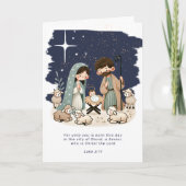 宗教的なクリスマス出生シーンと聖なる書物、 経典 シーズンカード (正面)