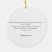 宗教的なクリスマス出生シーンと聖なる書物、 経典 セラミックオーナメント (裏面)