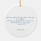 宗教的なクリスマス出生シーンと聖なる書物、 経典 セラミックオーナメント (裏面)