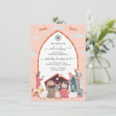 宗教的なクリスマス出生シーンパーティーの招待 招待状 (スタンド正面)