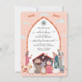 宗教的なクリスマス出生シーンパーティーの招待 招待状 (正面)