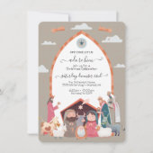 宗教的なクリスマス出生シーンパーティーの招待 招待状 (正面)