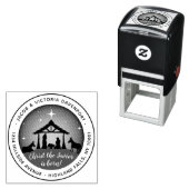 宗教的なクリスマス出生シーン差出人住所 セルフインキングスタンプ (インサイチュ)