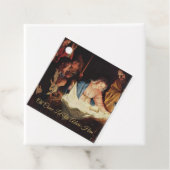 宗教的なクリスマス出生シーン金ゴールドスクリプト フェイバータグ (インサイチュ)