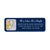 宗教的なクリスマス出生リターンアドレス ラベル (正面)