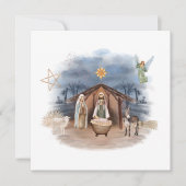宗教的なクリスマス出生誕生イエスキリスト 招待状 (正面)
