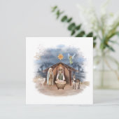 宗教的なクリスマス出生誕生イエスキリスト 招待状 (スタンド正面)