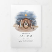 宗教的なクリスマス出生誕生イエズス写真 三つ折りカード (カバー)