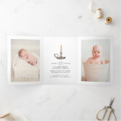 宗教的なクリスマス出生誕生イエズス写真 三つ折りカード (内部)