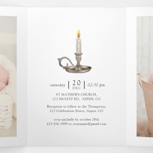 宗教的なクリスマス出生誕生イエズス写真 三つ折りカード (内部中)