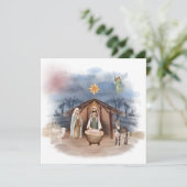 宗教的なクリスマス出生誕生イエズバプテスマ 招待状 (スタンド正面)