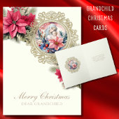 宗教的なクリスマス孫のポインセチア カード