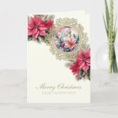 宗教的なクリスマス孫のポインセチア カード (正面)