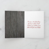 宗教的なクリスマス引用文オンウッド シーズンカード (内部)