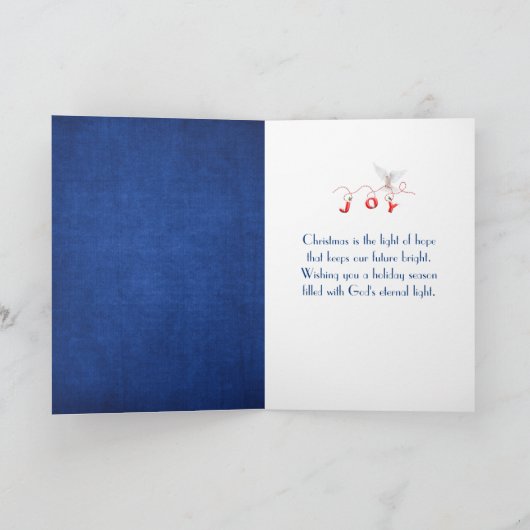 宗教的なクリスマス引用文オンブルー シーズンカード (内部)