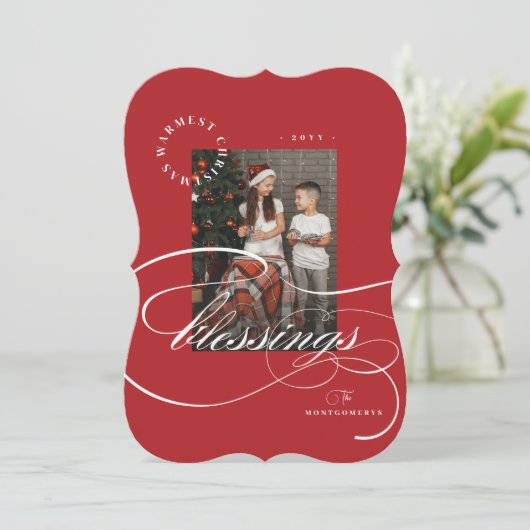 宗教的なクリスマス恵み書道写真 シーズンカード (スタンド正面)