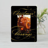 宗教的なクリスマス恵み書道写真 箔シーズンカード (立ち正面)