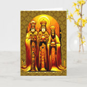 宗教的なクリスマス折り畳みグリーティングカード カード (黄色い花)