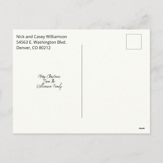 宗教的なクリスマス水の色はがき シーズンポストカード (裏面)