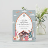 宗教的なクリスマス生誕の場面パーティー招待状 招待状 (スタンド正面)