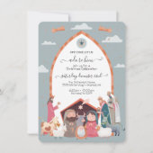 宗教的なクリスマス生誕の場面パーティー招待状 招待状 (正面)