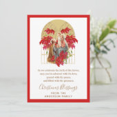 宗教的なクリスマス神聖な家族ポインセチア シーズンカード (スタンド正面)