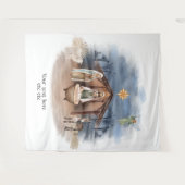 宗教的なクリスマス 聖誕祭  キリストの生誕 洗礼 タペストリー (正面(横))