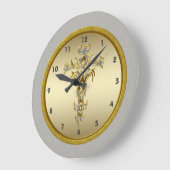 宗教的なクロスウォールクロック ラージ壁時計 (傾斜)