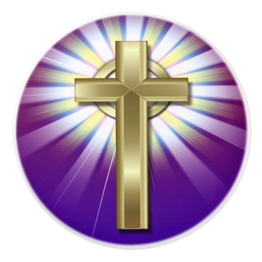 宗教的なクロスセラミックノブ セラミックノブ (正面)