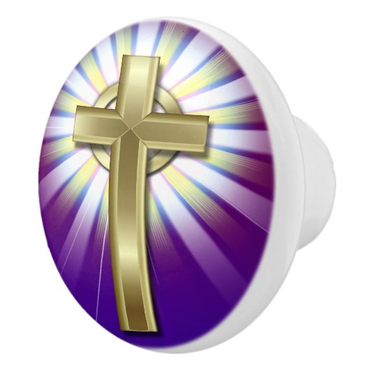 宗教的なクロスセラミックノブ セラミックノブ (右)