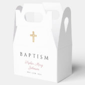 宗教的なクロスダスティピンクのスクリプトガールバプテスマ フェイバーボックス (オープン)