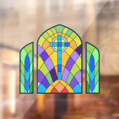 宗教的なクロスフェイクステンドグラス装飾品 ウィンドウサイン (シート2)
