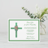 宗教的なケルトの結び付きクロスバラ哀悼 サンキューカード (スタンド正面)
