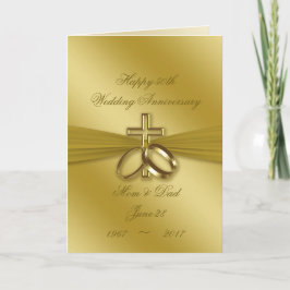 宗教的なゴールデン50周年結婚記念日のカード カード