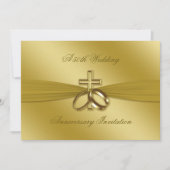 宗教的なゴールドの50周年結婚記念日招待状 招待状 (正面)