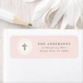 宗教的なゴールドクロス 偽のホイル 返送先住所 ラベル (インサイチュ)