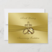 宗教的なゴールド50周年結婚記念日招待状 招待状 (正面)